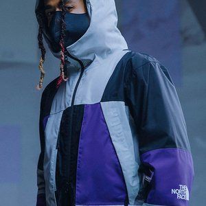 FOOTPATROL x THE NORTH FACE MOUNTAIN LIGHT DRYVENT JACKET BLACK GREY PURPLE sz L
